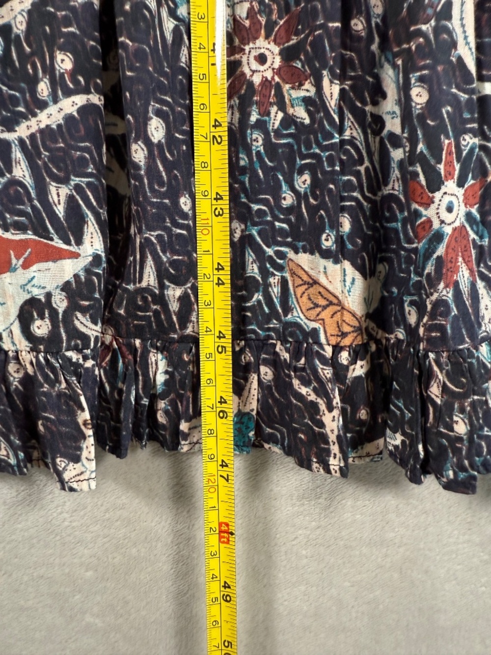 Ulla Johnson Dress Womens 6 Twilight Navy Floral Thelma Puff Sleeve Midi NWT - Picture 13 of 15